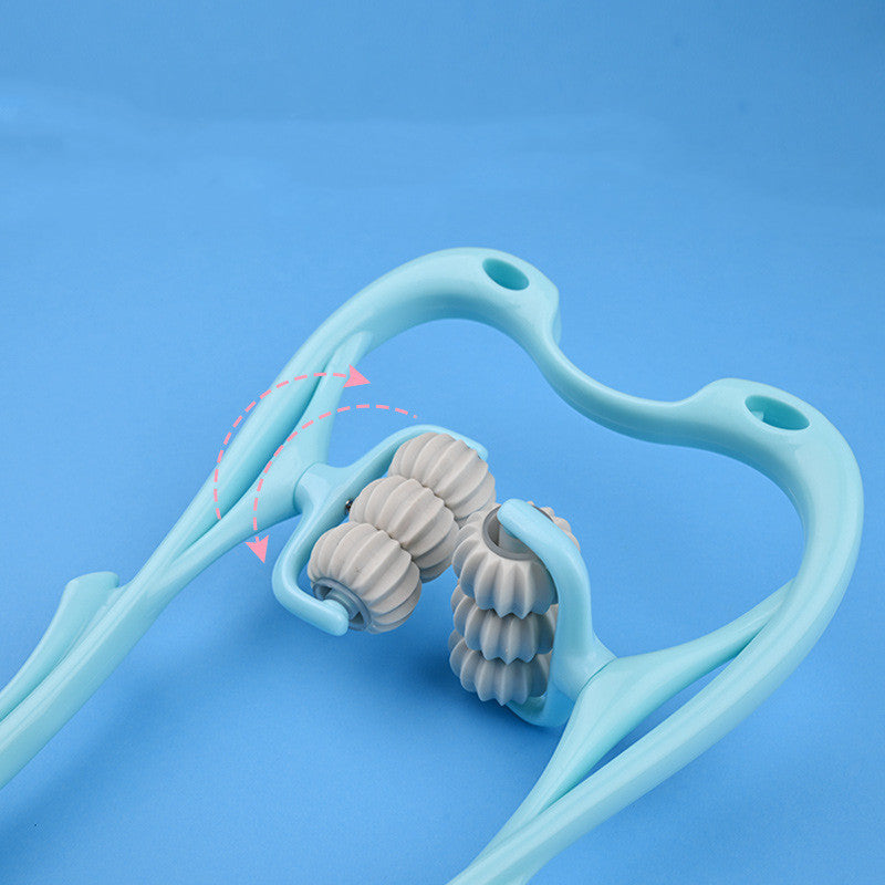Blue archery bow with gray nocks on a blue background